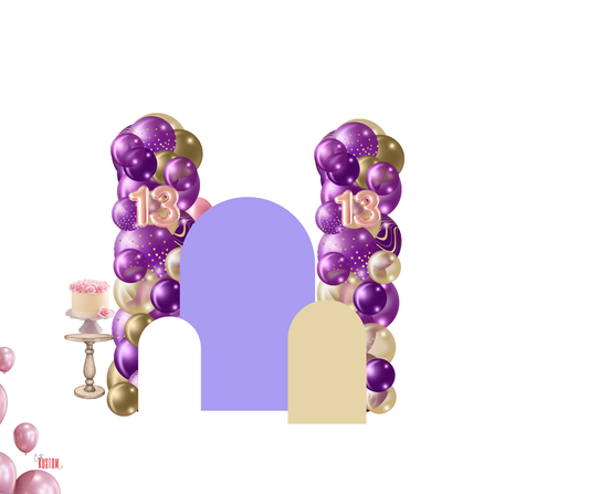 Cream & Purple Balloon Arch